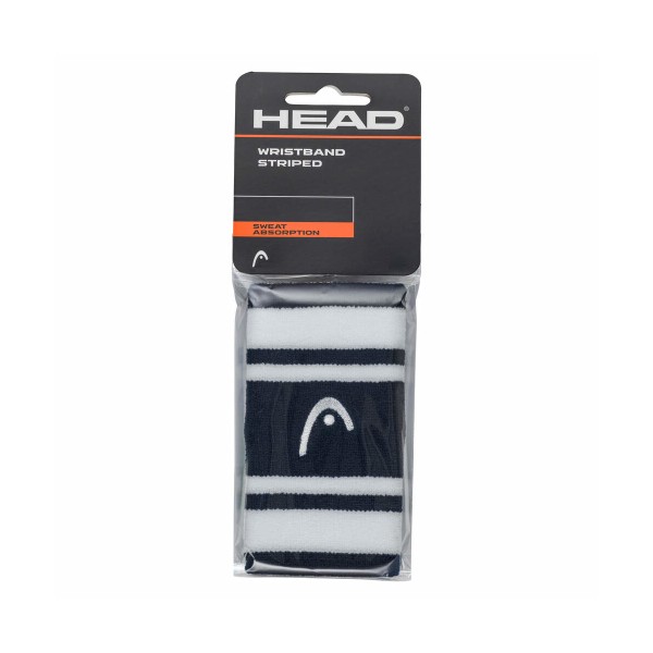 Head Wristband 5" Striped weiß schwarz Schweißband