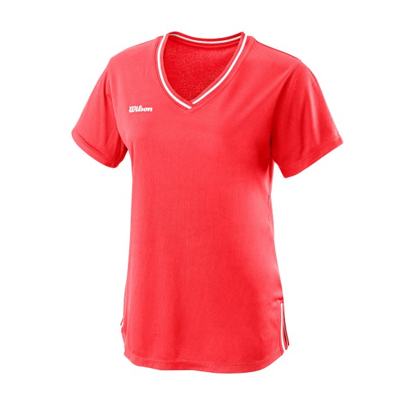 Wilson Team II V-Neck Shirt damen coral